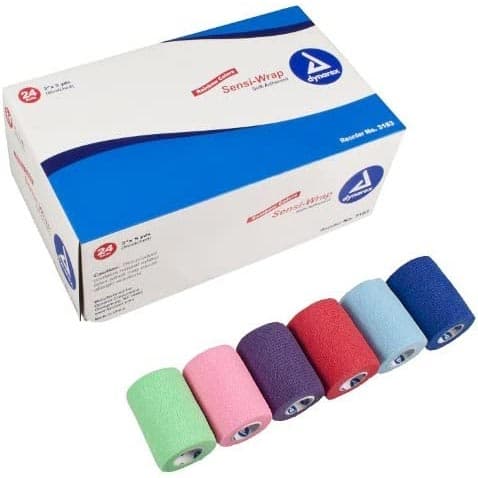 Dynarex Sensi-Wrap Self-Adherent Bandage, Assorted Color, 3 Inch x 5 Yard - Case of 24 - Image 1