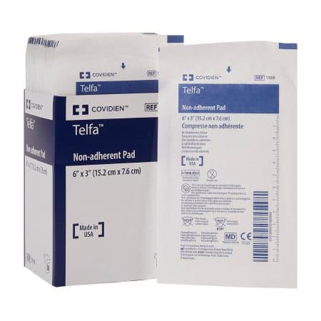 Telfa Ouchless Non-Adherent Dressings, Latex-Free, 3 x 6 inch - Box of 50 - Image 1