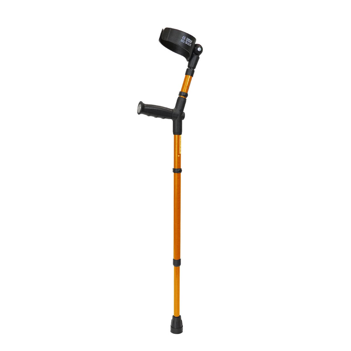 Walk Easy Adult forearm crutches, adjustable 4" full cuff (Pair) - Orange - Image 1