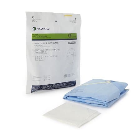 Ultra Non-Reinforced Surgical Gown with Towel, Blue, Large - Image 1