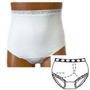 Options Ladies Basic Brief with Built-in Ostomy Barrier Support, White - Image 2