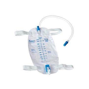Rusch EasyTap Legs Bags with 18" PVC Extension Tubing, 1000 ML - Box of 24 - Image 1
