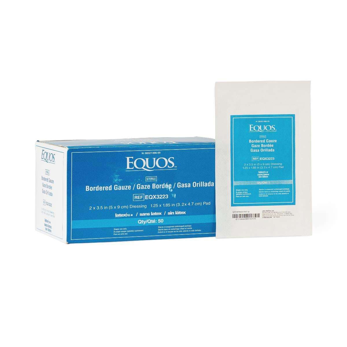 Equos Sterile Bordered Gauze, 2 x 3 Inch - Box of 50 - Image 1