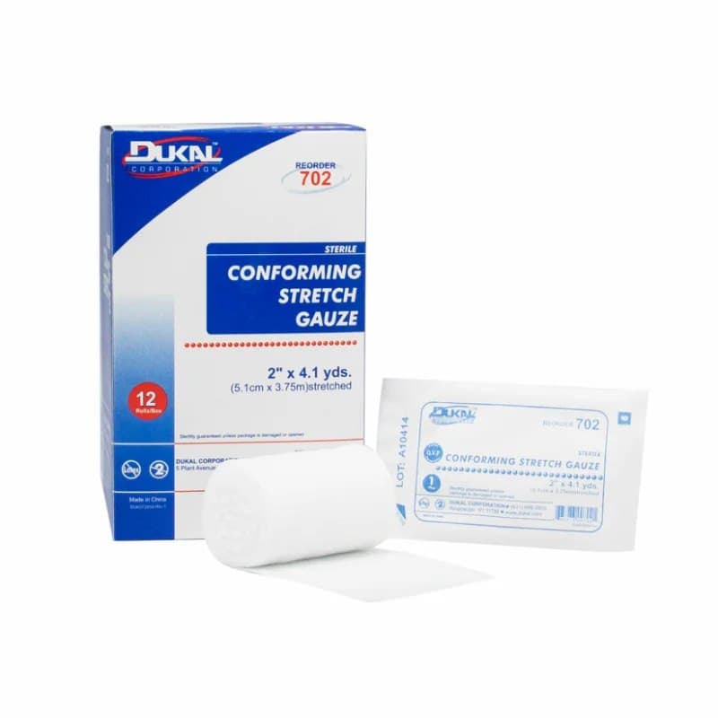 Dukal Conforming Stretch Gauze Bandage, 2 Inch x 4.1 Yard - Bag of 12 - Image 1