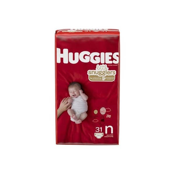 Huggies Little Snugglers Baby Diaper, Size 0 - Case of 124 - Image 1