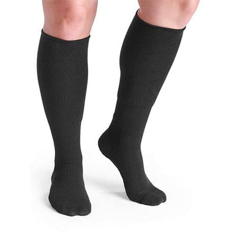 Sigvaris Transition Liners 10-15 mmHg, Closed Toe, Knee High, Large, Black - Package of 2 - Image 1