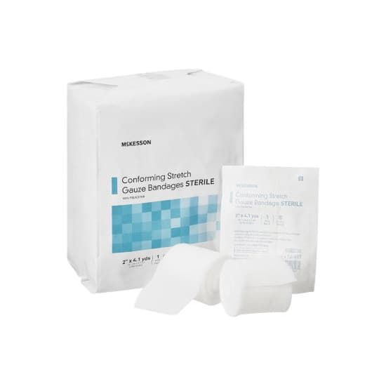 McKesson Conforming Stretch Sterile Gauze Bandage, 2 Inch x 4-1/10 Yard - Bag of 12 - Image 1
