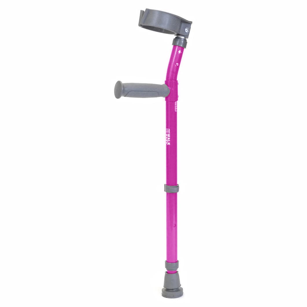 Walk Easy pediatric forearm height adjustable crutches with 3" full cuff (Pair) - Fushcia - Image 1