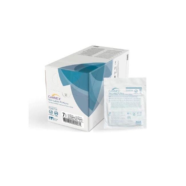 GAMMEX Non-Latex PI Micro Surgical Glove White Neutral Beaded Cuff Standard, Size 7 - Box of 50 - Image 1