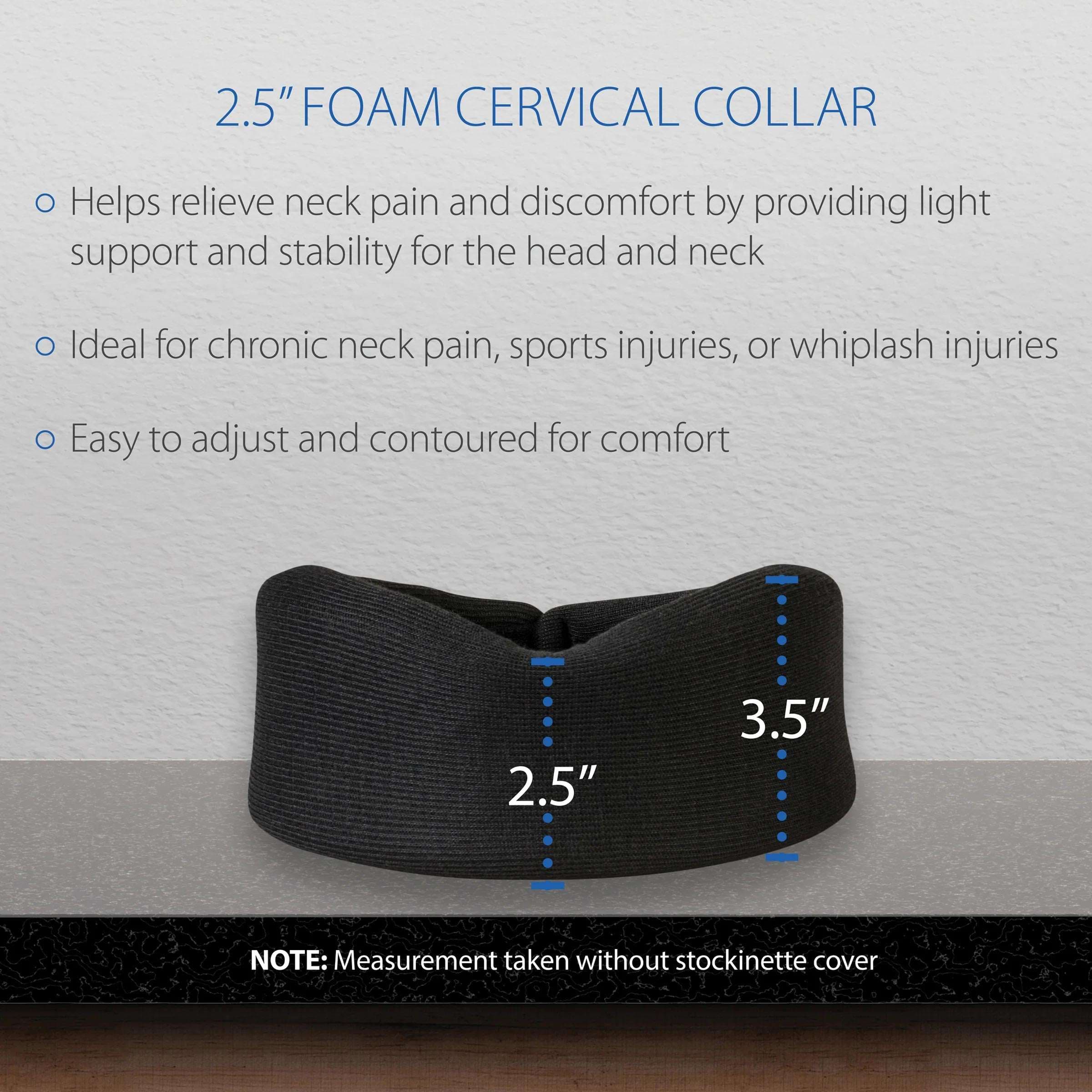 Core Foam Universal Cervical Collar, Soft, Black - Image 2