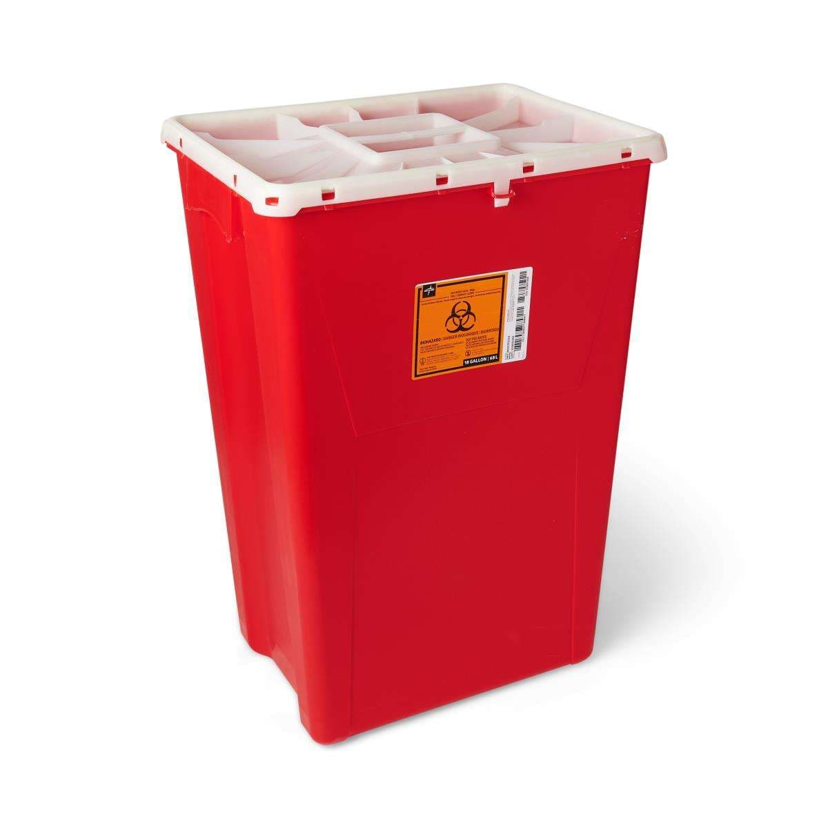 Medline Large PG-II Waste and Sharps Containers, 18 gal, Red - Each - Image 1