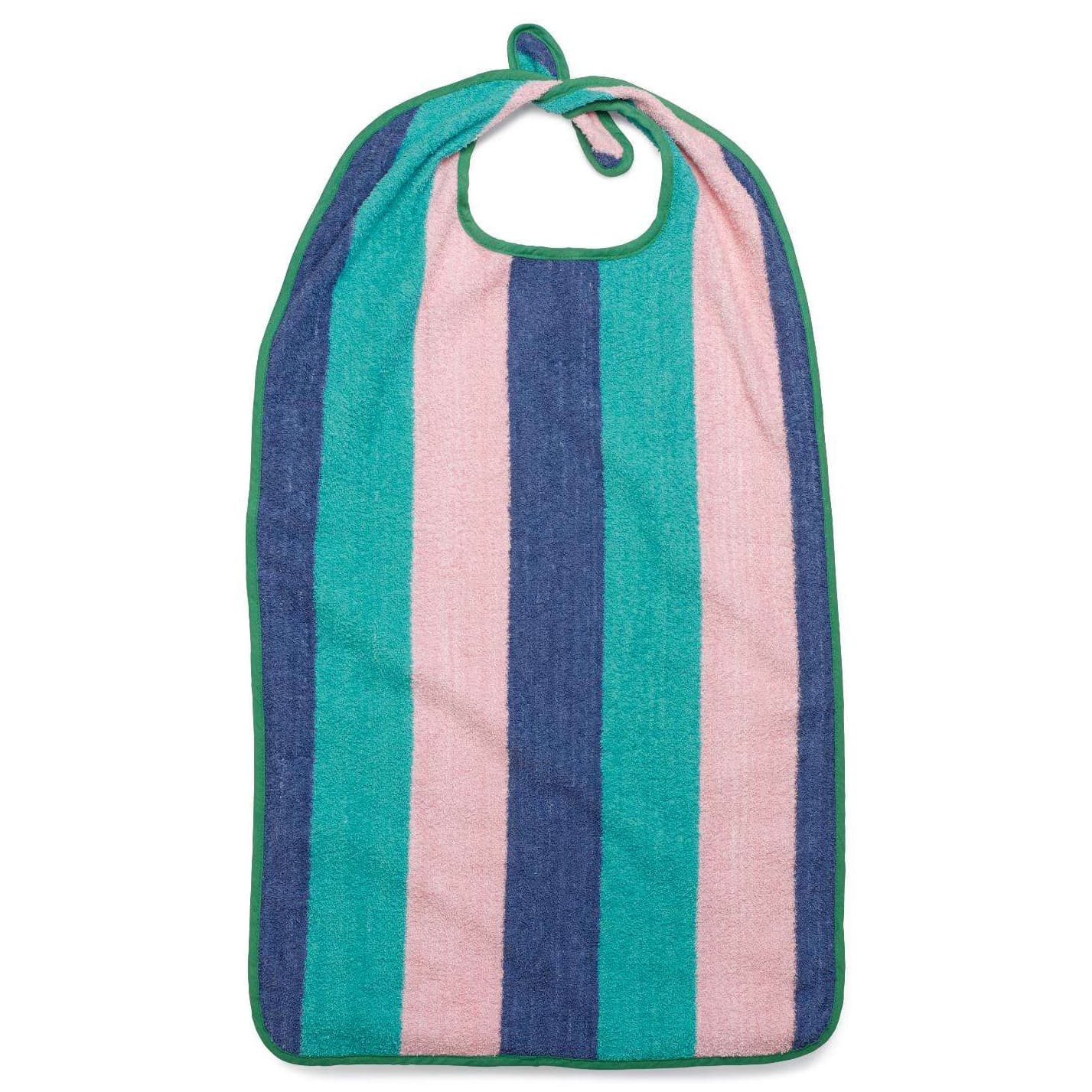 Medline Ez Tie Terry-Cloth Bib, 12 oz., 22" x 41", Bright Stripe - 1 Dozen - Image 1