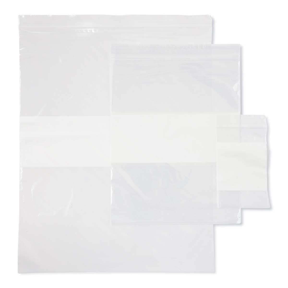 Medline Plastic Zip Closure Bags with White Write-On Block - Image 2