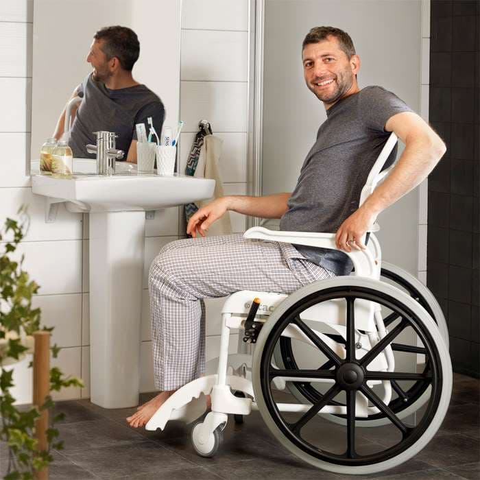 Etac Clean 24" Self Propelled Shower Commode Chair - Image 3