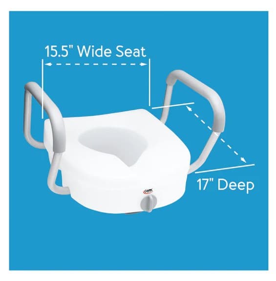Carex E-Z Lock Locking Raised Toilet Seat with Armrests - Image 5