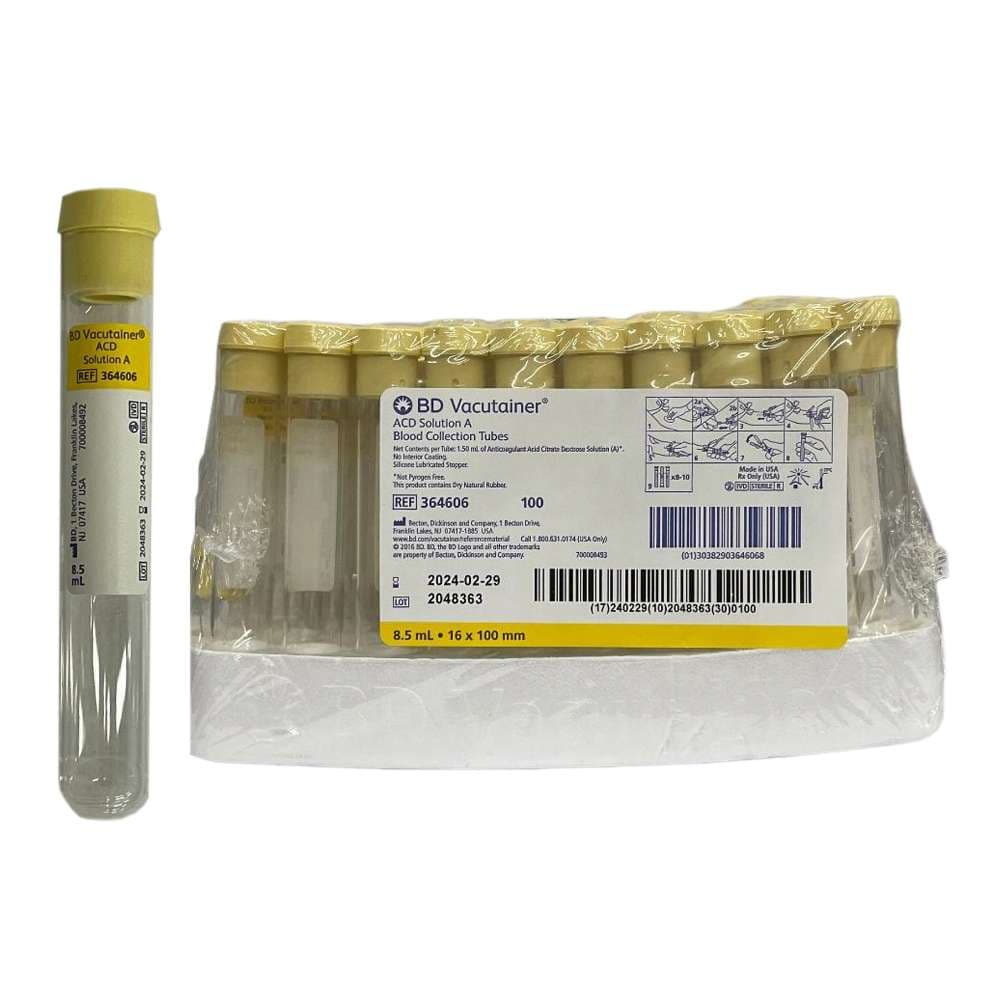 BD Vacutainer Venous Blood Collection Tube ACD Solution A Additive, 16 x 100 mm - Case of 1000 - Image 1