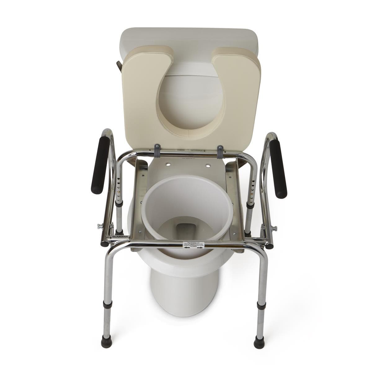 Medline Padded Drop Arm Commode, 350 lb - Image 3