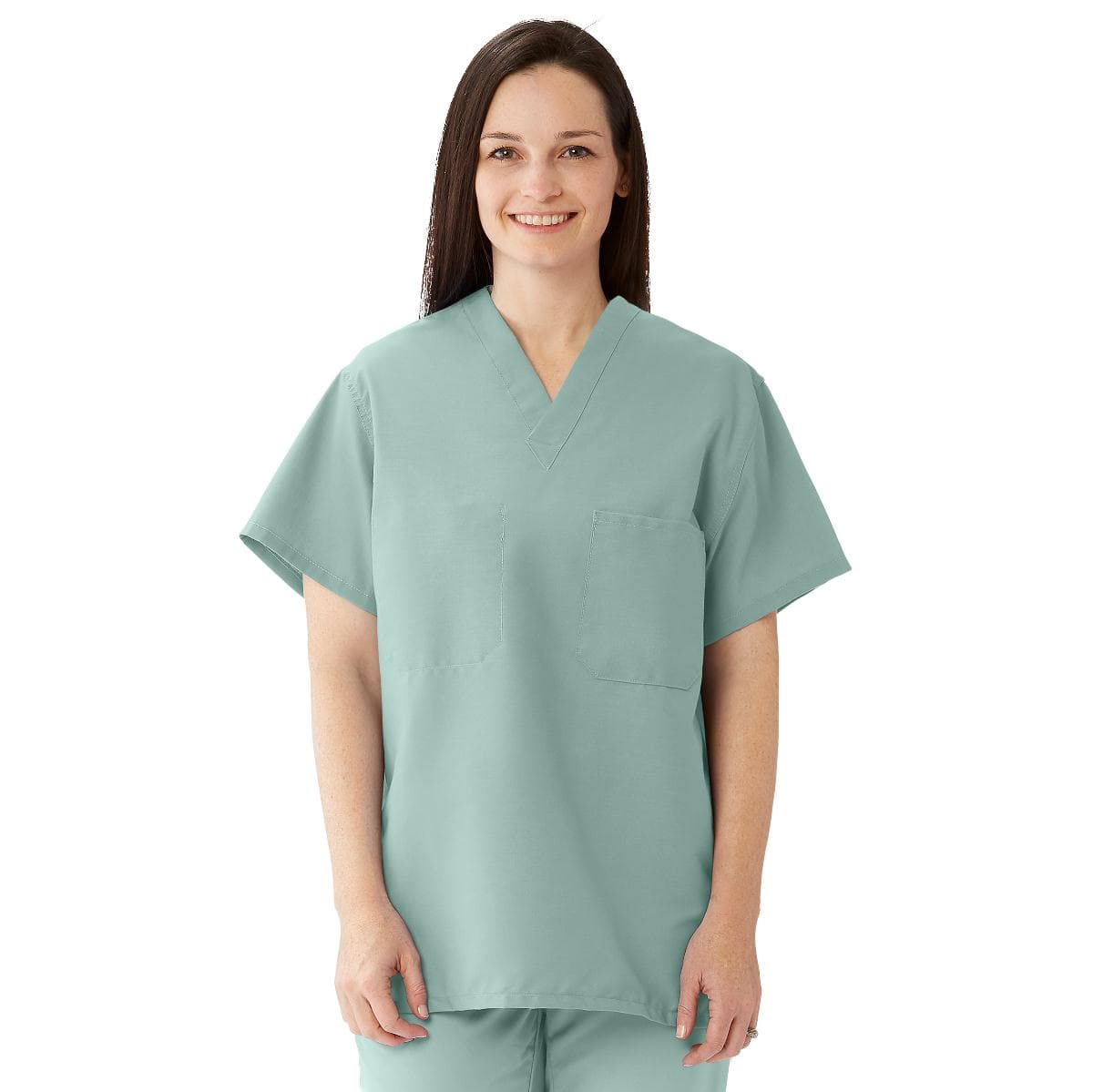 Comfortease Unisex Reversible Scrub Tops With 2 Pockets, Seaspray, Xl - Image 1