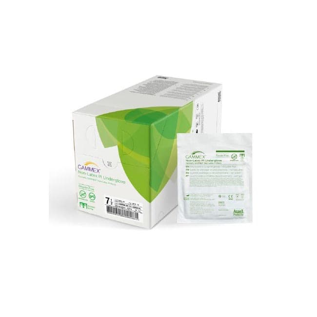 GAMMEX Non-Latex PI Underglove Surgical Underglove Green Beaded Cuff Micro, Size 6.5 - Box of 100 - Image 1