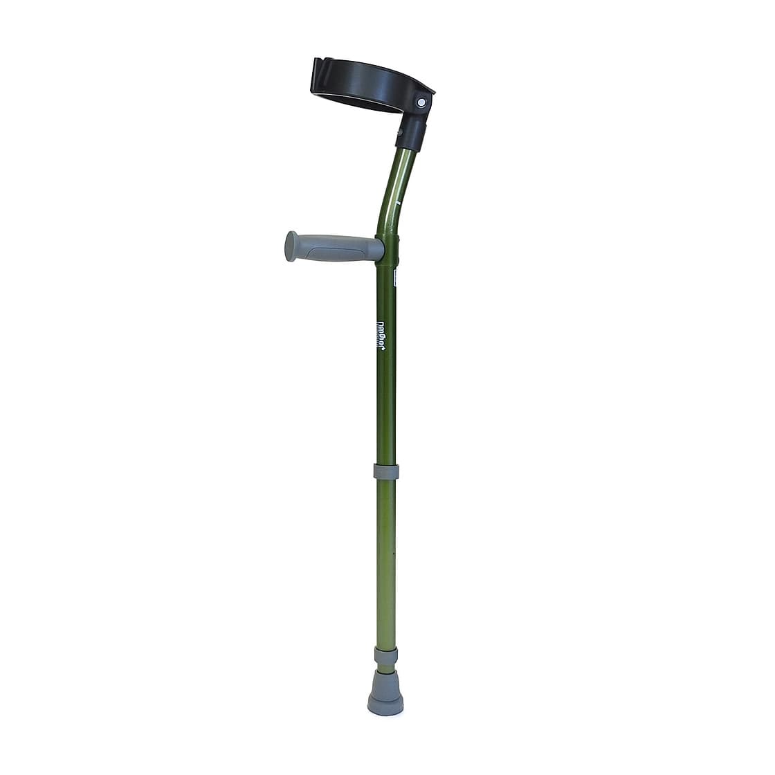 Walk Easy youth forearm height adjustable crutches with 3.5" full cuff (pair) - Forest green - Image 1
