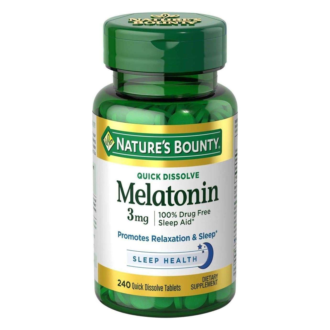 Nature's Bounty Melatonin Quick Dissolve Tablets, 3mg - Bottle of 240 - Image 1