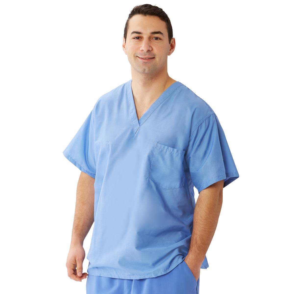 Medline Encore Unisex Reversible V-Neck 2-Pocket Scrub Top, Large - Image 1