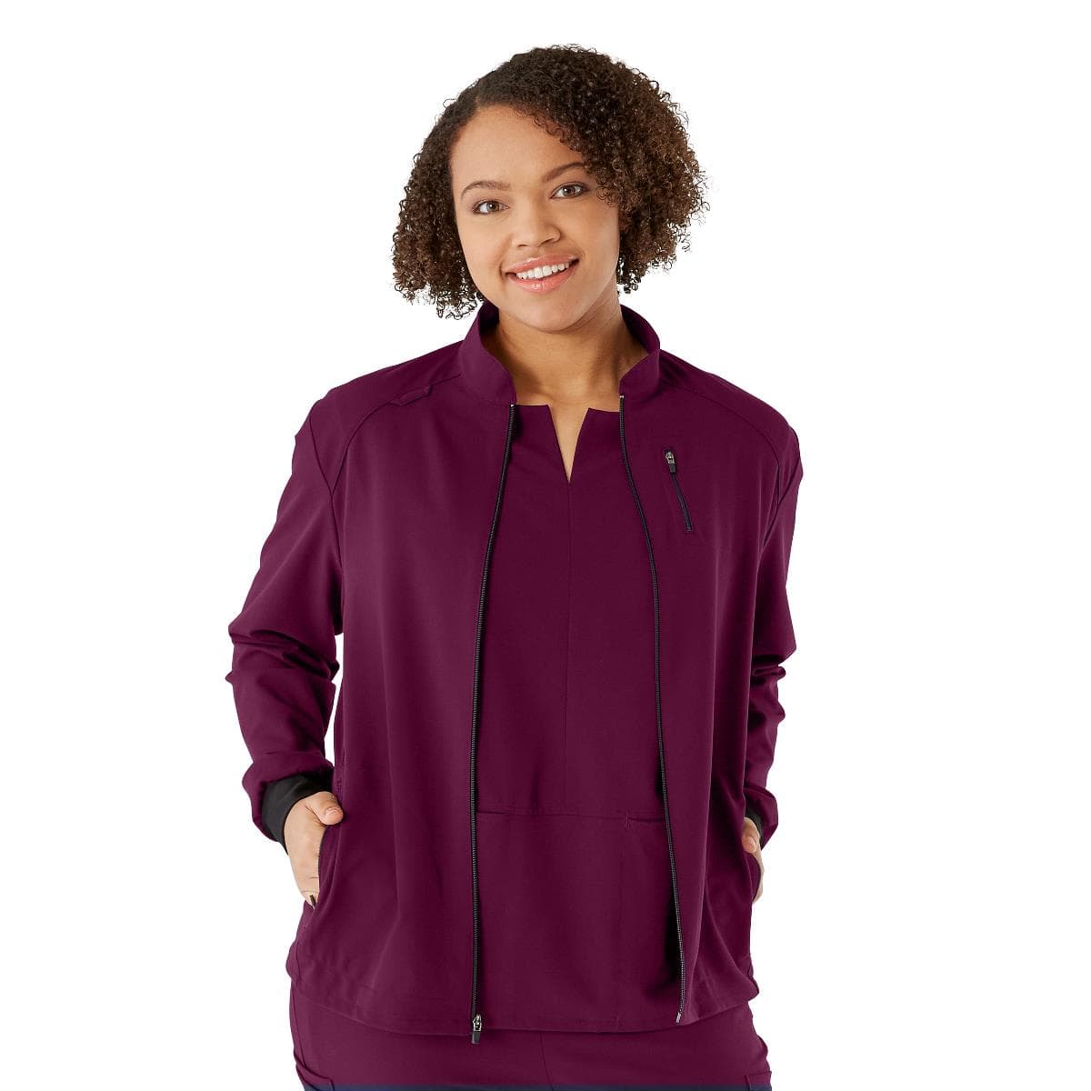 Medline Solano AVE Women's Scrub Jackets, Wine, 2XLarge - Image 1