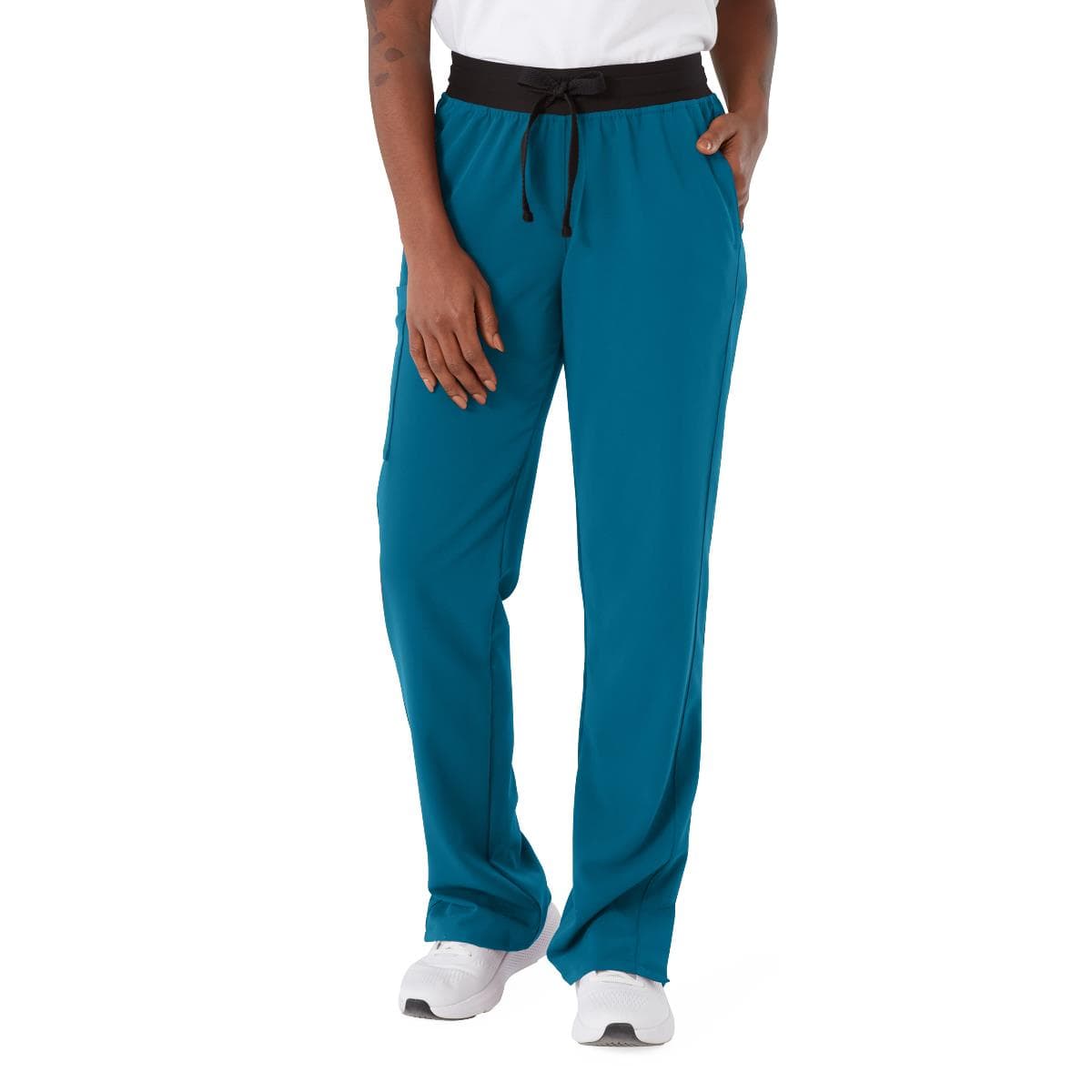 Medline Varick AVE Women's Regular Length Scrub Pant, Caribbean Blue, Extra Small - Image 1