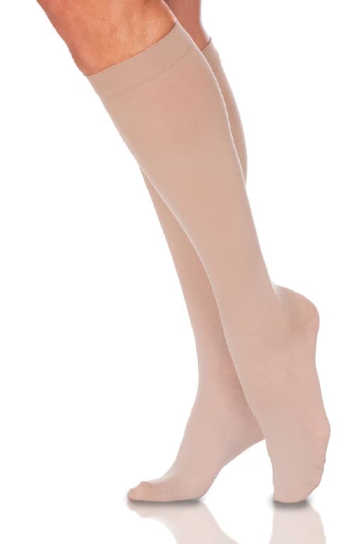 Sigvaris Women's Style Sheer Calf High Compression Socks Closed Toe,  15-20mmHg, Large-Short, Natural - Pair - Image 1