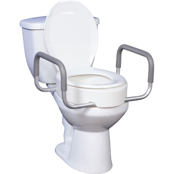 Premium Raised Elongated Toilet Seat with Removable Arms, 19.25" Depth - Image 1