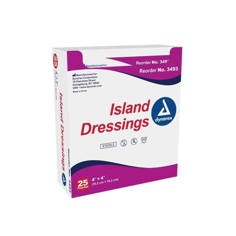 Dynarex Island Dressing, 4 x 4 Inch - Case of 150 - Image 1