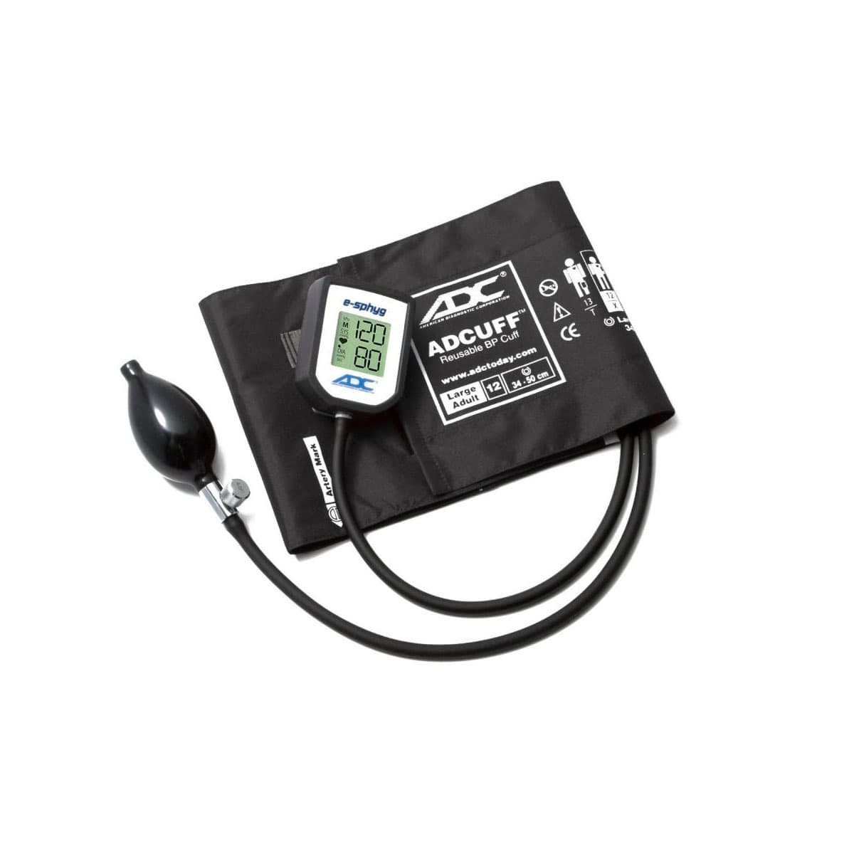 ADC e-sphyg Digital Pocket Aneroid Sphyg, Black, Large Adult - Image 1