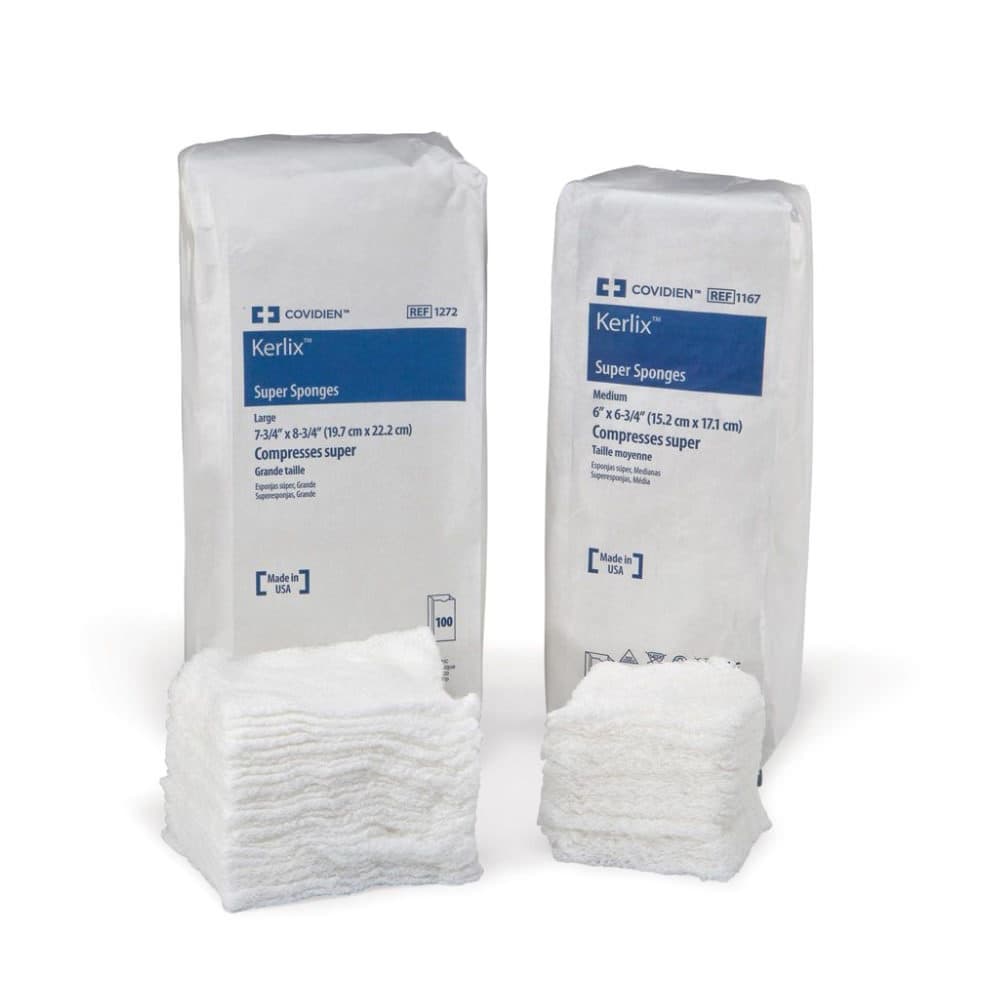 Kerlix Sterile Super Sponges, 6 x 6-3/4 inch, Soft Pouch - Tray of 40 - Image 1