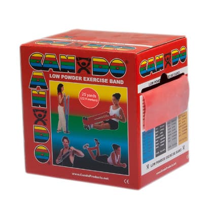 CanDo Low Powder Exercise Band, Red, Light - Image 1