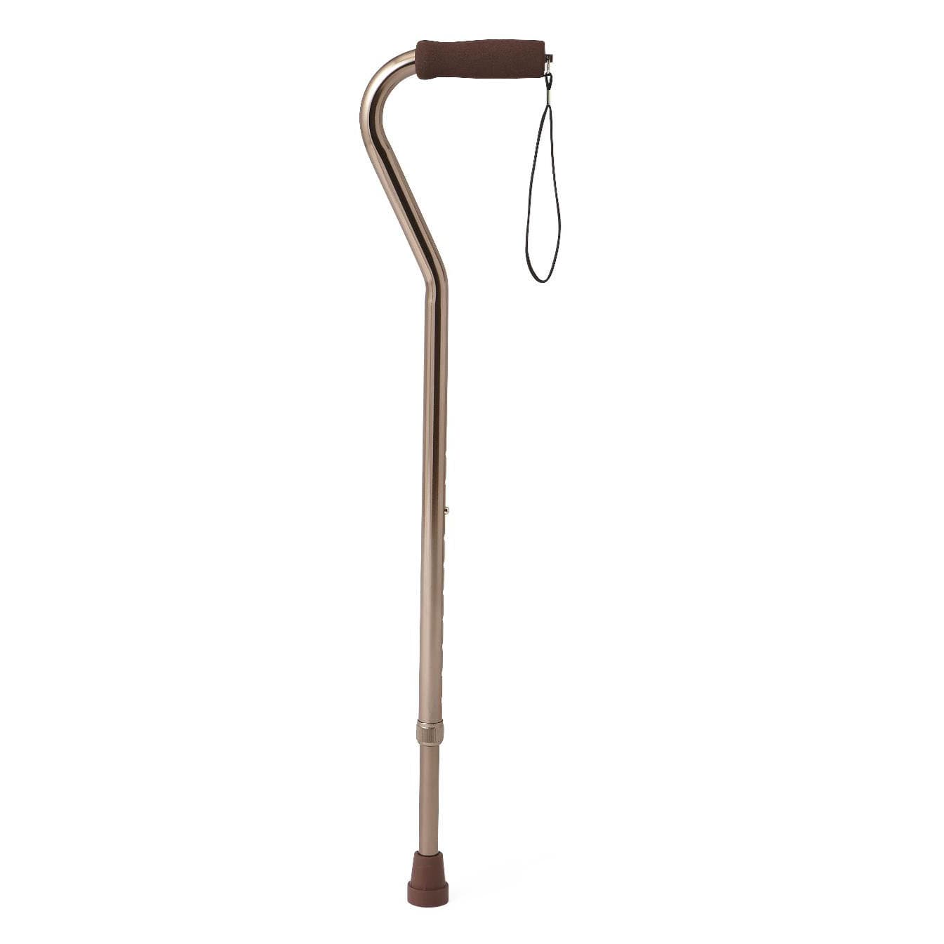 Medline Offset Handle Aluminium Fashion Cane, Bronze - Case of 6 - Image 1