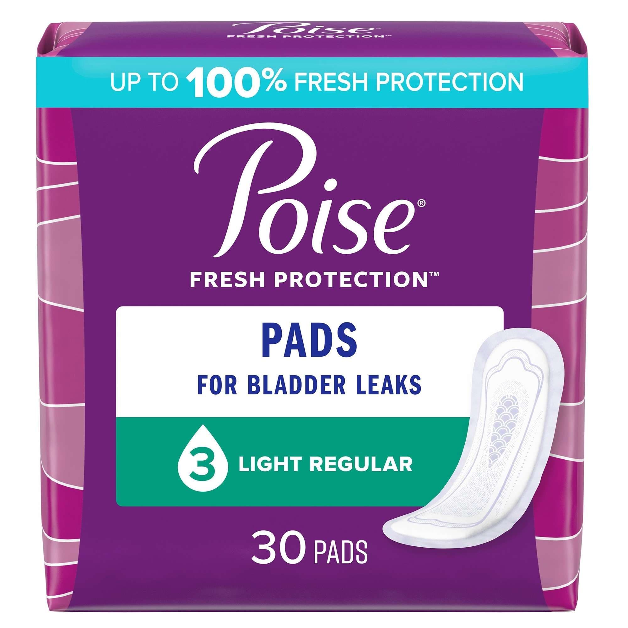 Poise Fresh Protection Bladder Control Pad, Light, Regular - Package of 30 - Image 1
