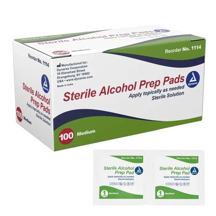 Dyranex Sterile Alcohol Prep Pads, Medium - Box of 100 - Image 1