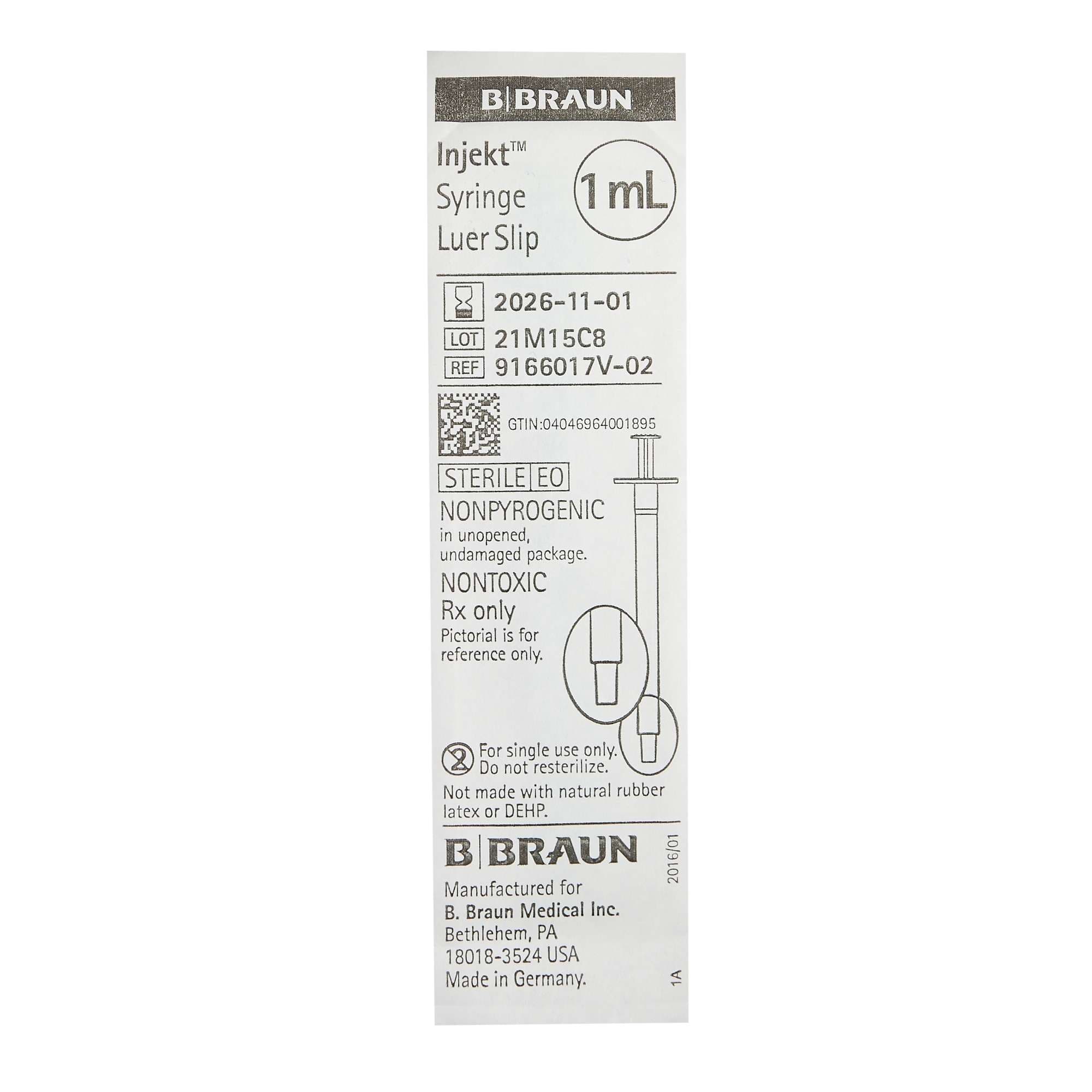 B. Braun Injekt General Purpose Syringe, 1 ml - Image 3