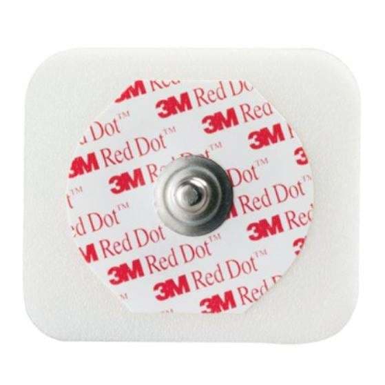 Red Dot Monitoring Electrode with Foam Tape and Sticky Gel, 1.03" x 1.06" - Case of 1000 - Image 1