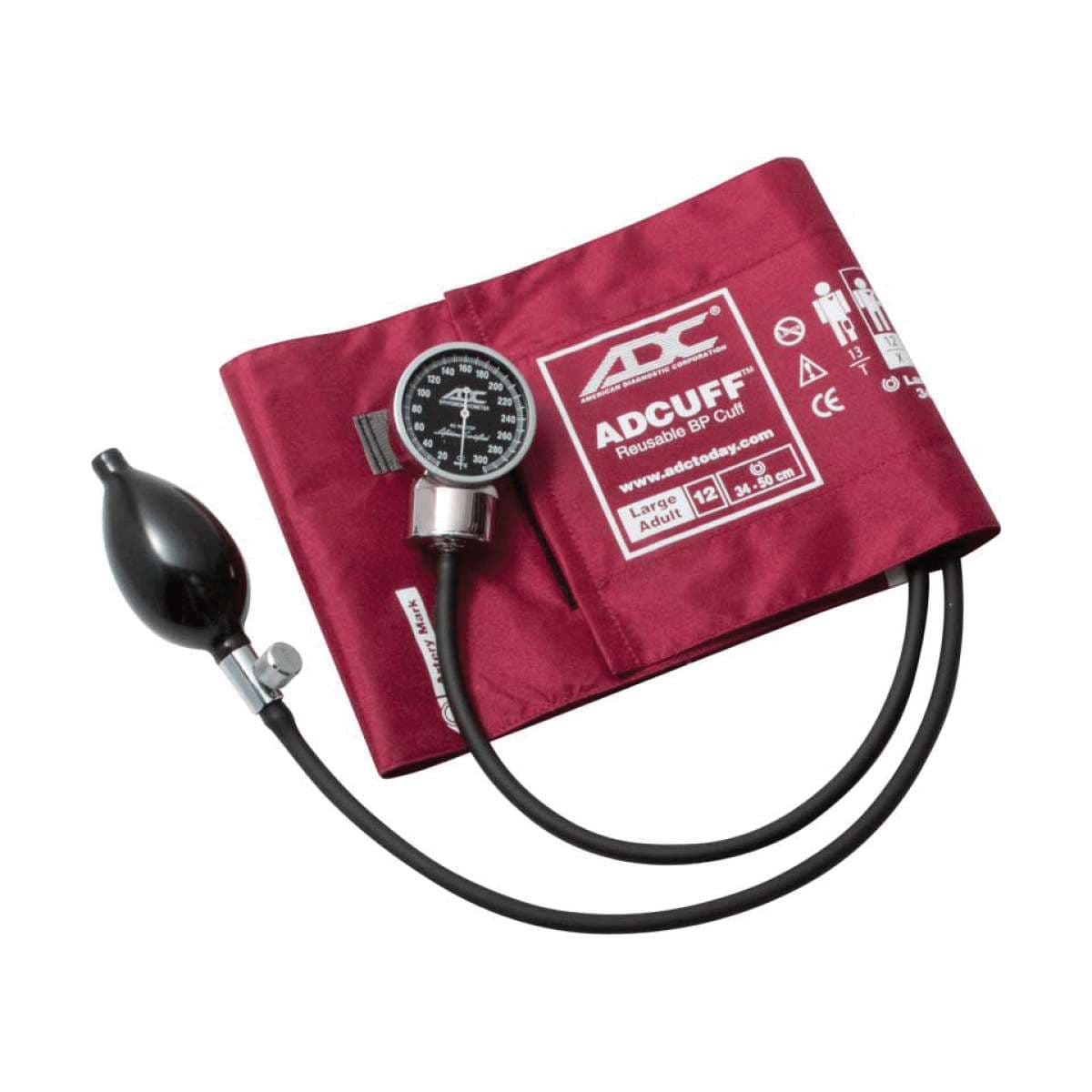 ADC Diagnostix Pocket Aneroid Sphyg, Burgundy, Large-Adult - Image 1