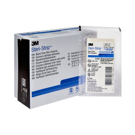 3M Steri-Strip Blend Tone Skin Closure Strip, 1/2" x 4" - Case of 200 - Image 1
