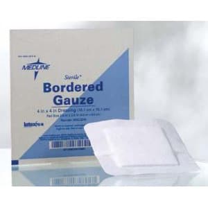 Medline Adhesive Dressing, White, 6 x 6 Inch, Square, Nonwoven, Sterile - Case of 150 - Image 1