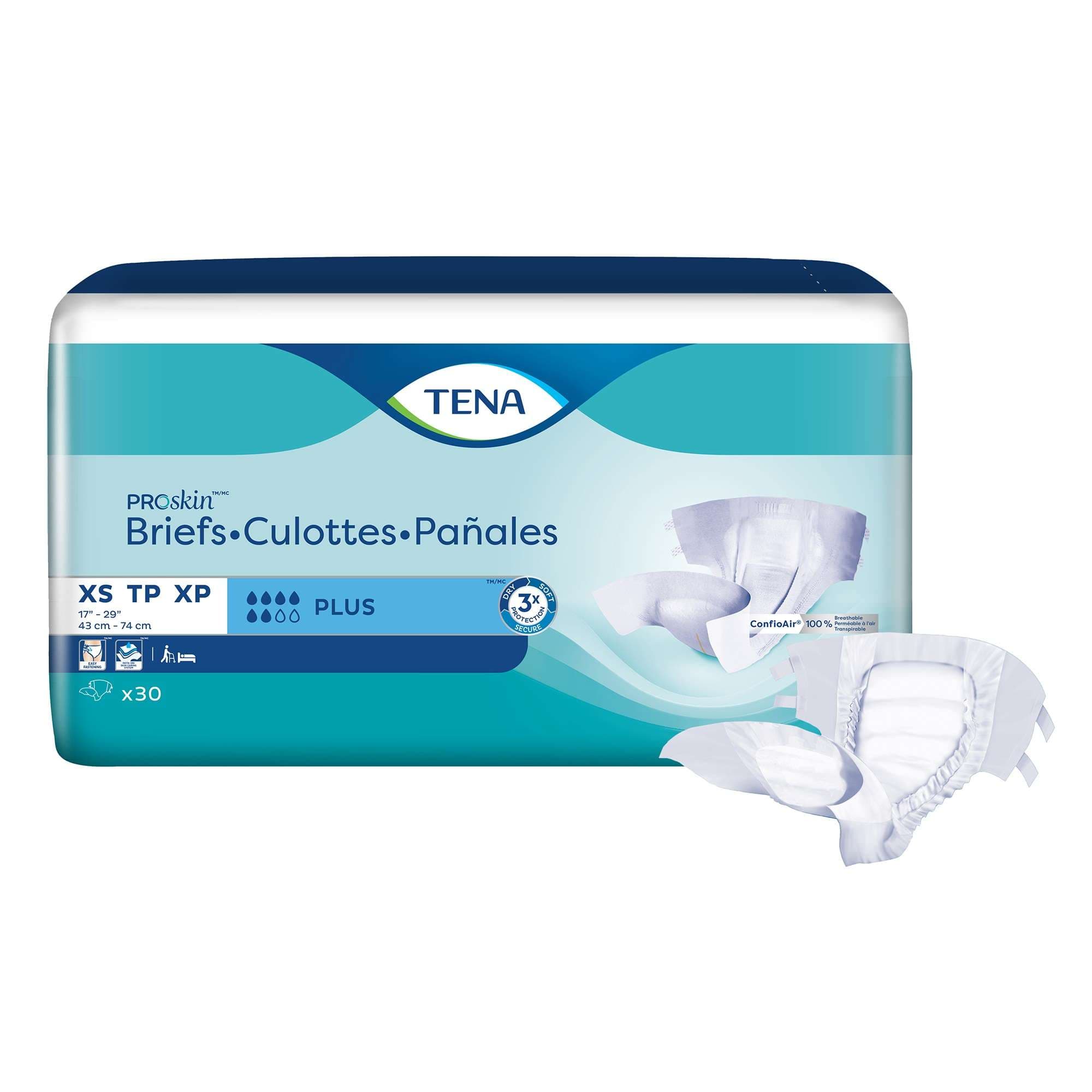 TENA ProSkin Plus Extra Small Incontinence Briefs - Image 2