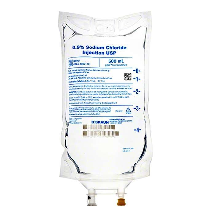 EXCEL Plus IV Container 0.9% Sodium Chloride Injection USP, 500 mL - Case of 24 - Image 1