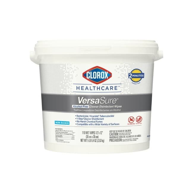 Clorox Healthcare VersaSure Surface Disinfectant Cleaner Wipe, Pail, 12 x 12 Inch - Carton of 110 - Image 1