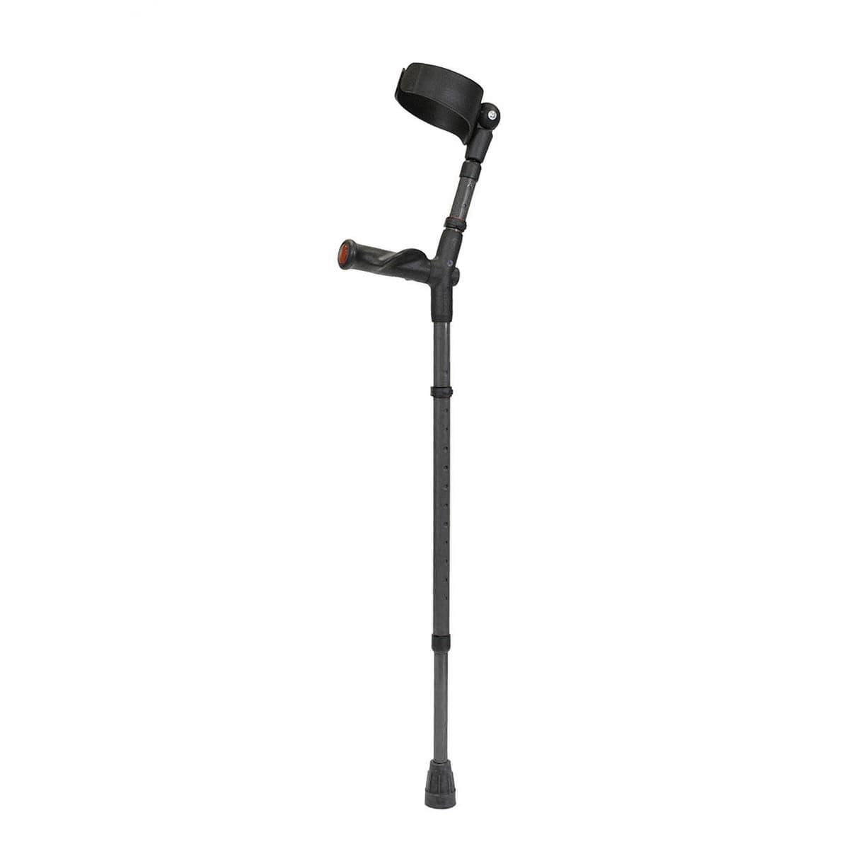 Walk Easy adult forearm crutches with anatomic grip and adjustable 4" full cuff (Pair) - Coal - Image 1