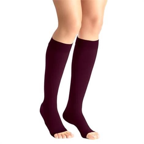 Jobst Maternity Opaque Knee High OT Compression Stockings, 20-30mmHg, XLarge, Cranberry - Pair - Image 1