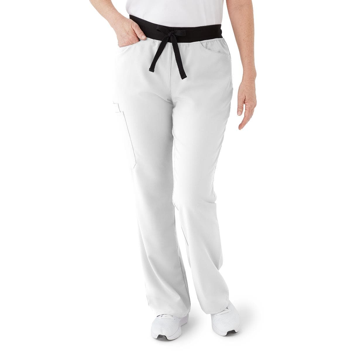 Medline Coastal AVE Women's Regular-Length Scrub Pant, White, 5XLarge - Image 1