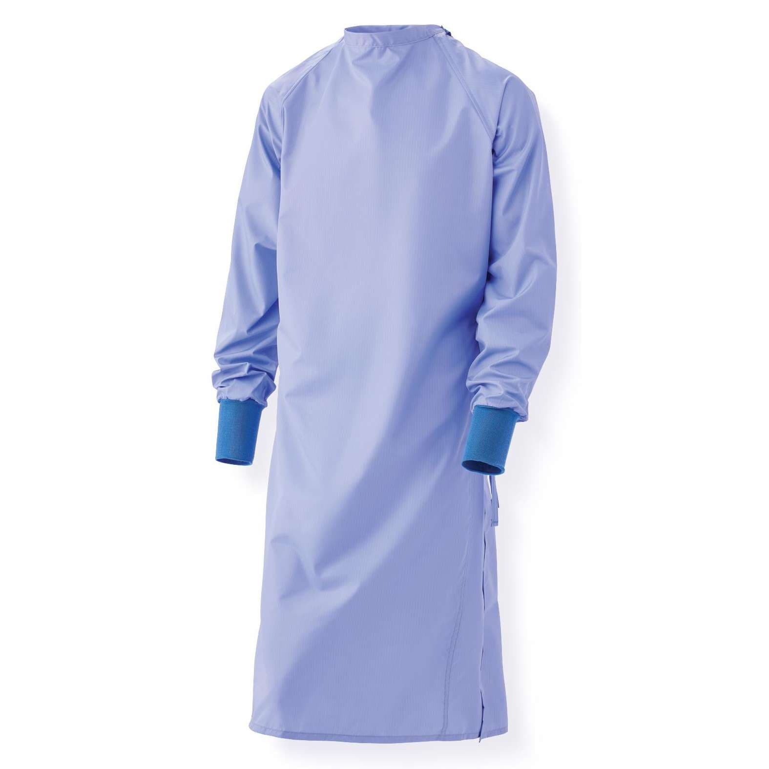 Medline Blockade Reusable Cover Gown, 1-Ply, Ceil Blue, Ties at Neck and Back, Size L - 1 Dozen - Image 1