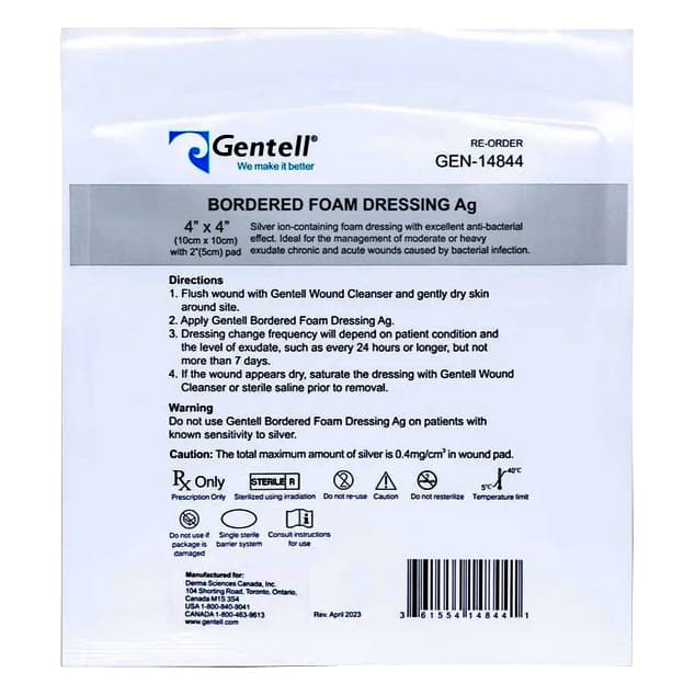 Gentell Bordered Ag Silver Foam Dressing - Image 2